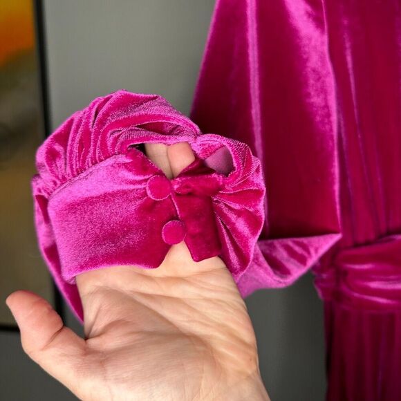 One33 Social Womens Dress Size 6 Pink Vanessa Draped Velvet Cut Out Crossover - Picture 12 of 13
